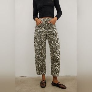bohme Neutral Leopard-Print Cropped Jeans